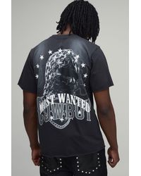 BoohooMAN - Tall Regular Fit Washed Most Wanted Mask T-Shirt - Lyst