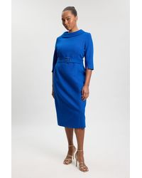 Karen Millen - Plus Size Tailored Roll Neck Pencil Midi Dress - Lyst