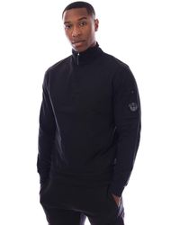 C.P. Company - Collectie Light Fleece Half-zip Sweatshirt In Zwart - Lyst