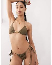 Motel - Leyna Bead Detail Bikini Bottoms - Lyst