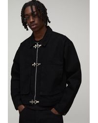 BoohooMAN - Clasp Detail Boxy Denim Co-Ord Jacket - Lyst