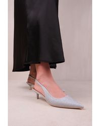 Where's That From - 'New' Form Low Kitten Heels With Pointed Toe & Elastic Slingback - Lyst