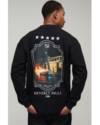 BoohooMAN - Oversized Car Photographic Print Long Sleeve T-Shirt Cotton - Lyst