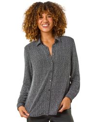 Roman - Dotted Glitter Buttoned Blouse - Lyst