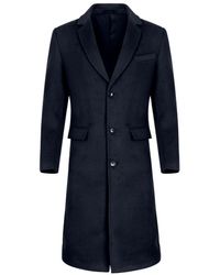 Allthemen - Knielange Winter Wollen Jas Slim Fit Turn-Down Kraag Zakelijke Jassen - Lyst