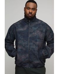 BoohooMAN - Plus Camo Ripstop Funnel Neck Track Jacket - Lyst