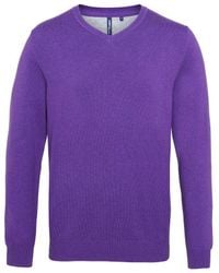 Asquith & Fox - Cotton Rich V-Neck Sweater ( Heather) - Lyst