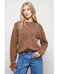 Oasis - Pearl Detail Frill Cuff Jumper - Lyst