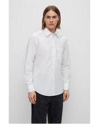 BOSS - Boss Relegant 6 Regular Fit Long Sleeve Organic Cotton Poplin Shirt - Lyst