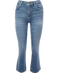 FRAME - The 70S Crop Boot Cut Cotton Blend Jean - Lyst