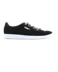 PUMA - Vikky Ribbon Leather Lace Up Trainers 365312 01 - Lyst
