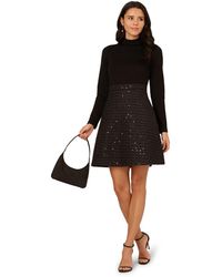 Adrianna Papell - Ponte Sequin Boucle Dress - Lyst