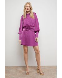 Oasis - Volume Shoulder Western Mini Dress - Lyst