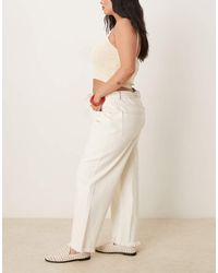 ASOS - Design Crop Wide Leg Dad Jean With Belt - Lyst