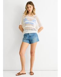 Gini London - Fish Net Crochet Loose Fit Top - Lyst