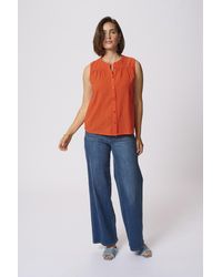 Kaffe - Blouse Met Korte Mouwen Regular Fit Grenadine - Lyst