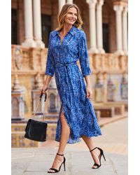 Sosandar - Animal Print Belted Midi Shirt Dress - Lyst