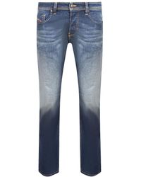 DIESEL - Stone-Washed Straight Leg Denim Jeans - Lyst