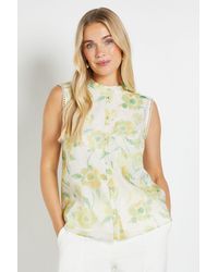 Wallis - Petite Floral Organza Pleat Detail Cami Top - Lyst