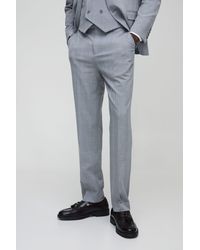 BoohooMAN - Straight Fit Tonal Check Tailored Trouser - Lyst