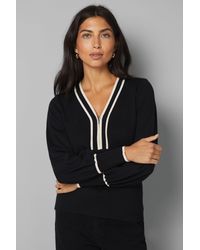 Wallis - Zip Front Tipped Knitted Top - Lyst