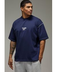 BoohooMAN - Training Dept Oversized Contrast Stitch T-Shirt - Lyst