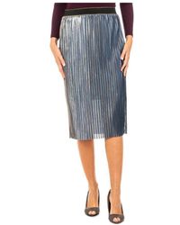 La Martina - Straight Cut Skirt With Shiny And Horizontal Effect Kwkg01 - Lyst