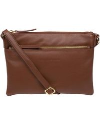Pure Luxuries - 'Hannah' Dark Nappa Leather Cross Body Bag - Lyst