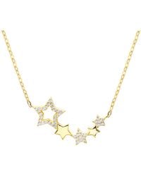 The Jewellery Stockroom - 18Ct Plated Sterling Constellation Star Cubic Zirconia Adjustable Chain Necklace - Lyst