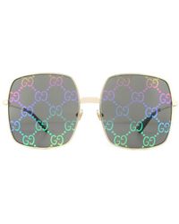 Gucci - Sunglasses Gg0414S 003 With Multicolour Gradient Mirror Metal - Lyst