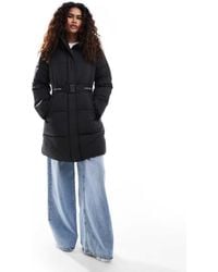 Calvin Klein - Logo Belt Long Puffer Jacket - Lyst
