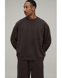 BoohooMAN - Oversized Premium 480Gsm Washed Sweatshirt - Lyst