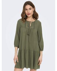 ONLY - Vlfe Lace Tie Neck Mini Tunic Dress - Lyst