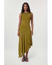 Karen Millen - Petite Ruffle Trim Knitted Maxi Dress - Lyst
