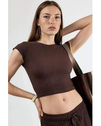 Busem - Fitted Textured Ribbed Crop Top - Lyst