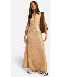 Boohoo - Tie Dye Textured Column Split Back Maxi Skirt - Lyst