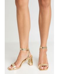Boohoo - Wide Fit 2 Part Mid Block Heels - Lyst