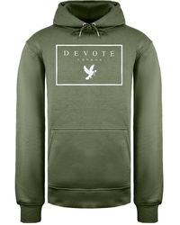Devote London - Devote Londen Olijf/Wit Hoodie - Lyst
