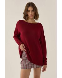 Hiccup - Striped Ribbed Boat Neck Sweater - Lyst