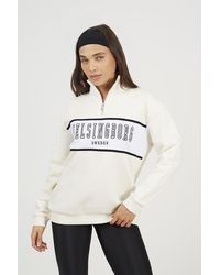 Brave Soul - Funnel Neck Quarter Zip Sweatshirt With Embroidery - Lyst