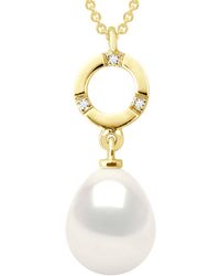 Ateliers Saint Germain - Necklace Jewelry Diamond 0.01Cts And Real Cultured Freshwater Pearl Pear 9-10 Mm - Lyst