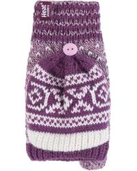 Heat Holders - Ladies Warm Fairisle Patterned Thermal Fingerless Converter Gloves - Lyst