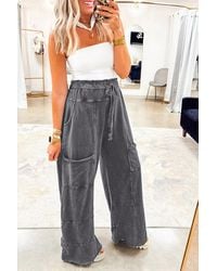 Azura Exchange - Bequeme Hosen Mit Weitem Bein Und Kordelzug - Lyst