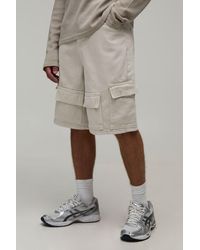 BoohooMAN - Parachute Cargo Denim Jorts - Lyst