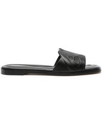 McQueen - Seal Leather Flat Sandals - Lyst