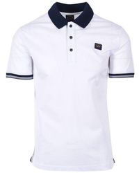 Paul & Shark - Men's Logo Patch Organic Cotton Polo Shirt In White - Lyst