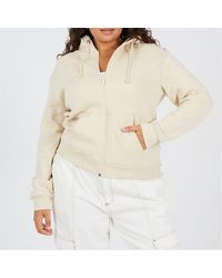 Brave Soul - Solid Patterned Hooded Ribbed Cuff Sweat Jacket With Kangaroo Pocket - Lyst