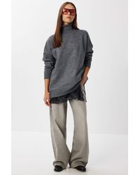 Happiness İstanbul - Strickpullover Mit Struktur Und Übergroßem Rollkragen - Lyst