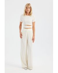 Hiccup - Lace Up Back Crop Top & Pleated Wide Leg Trousers Coord - Lyst