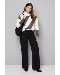Wallis - Stripe Split Neck Jumper - Lyst
